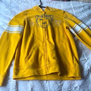 Yellow zip up sweater